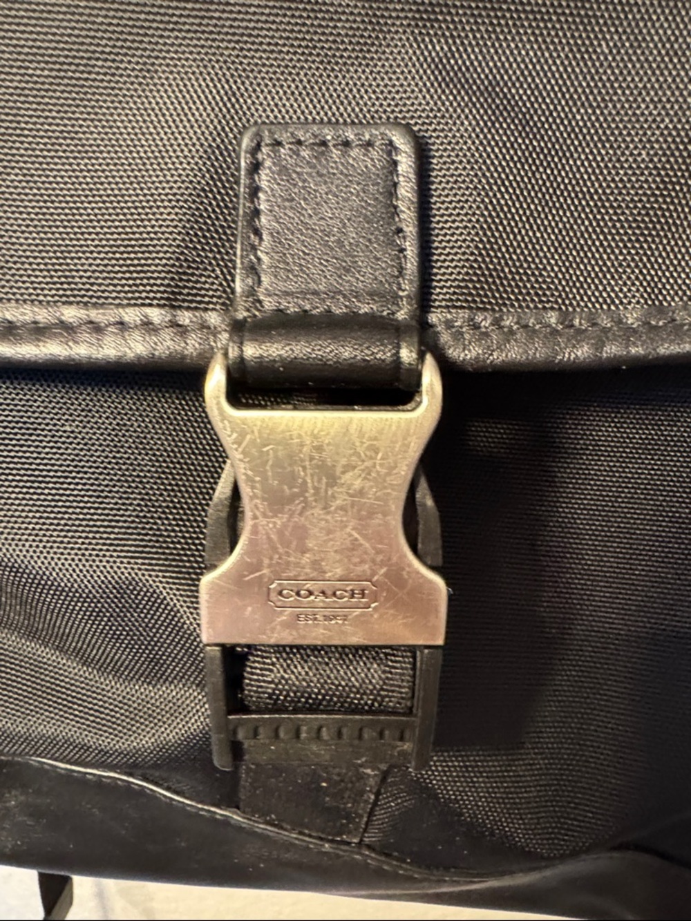 Coach Black Nylon Men’s Backpack with Front Buckle - Picture 3 of 8